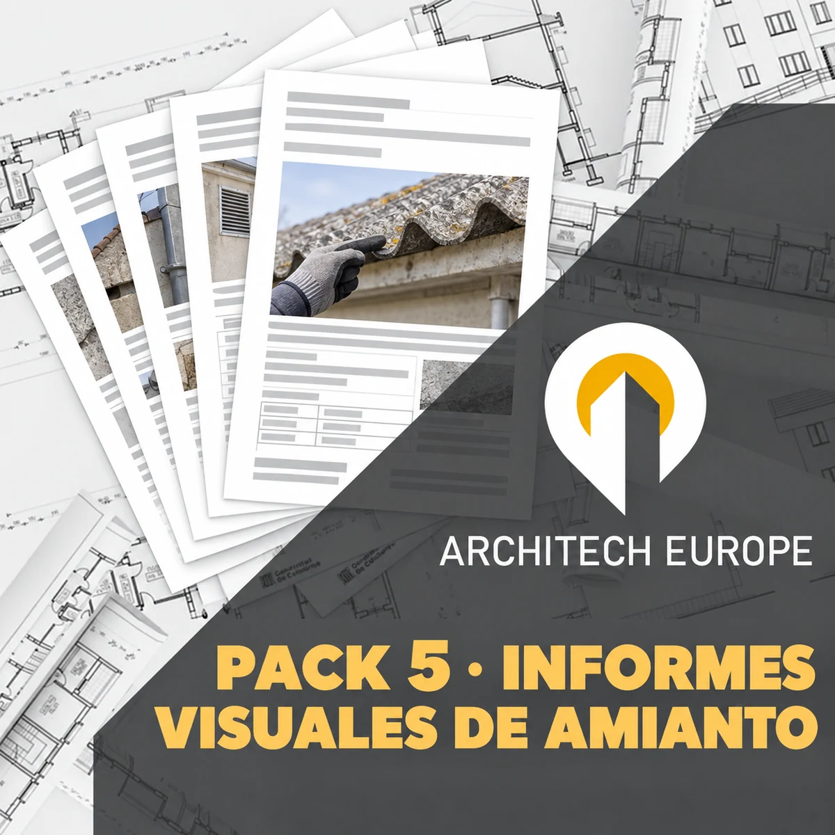 Imagen ilustrativa de Pack de 5 informes visuales de amianto