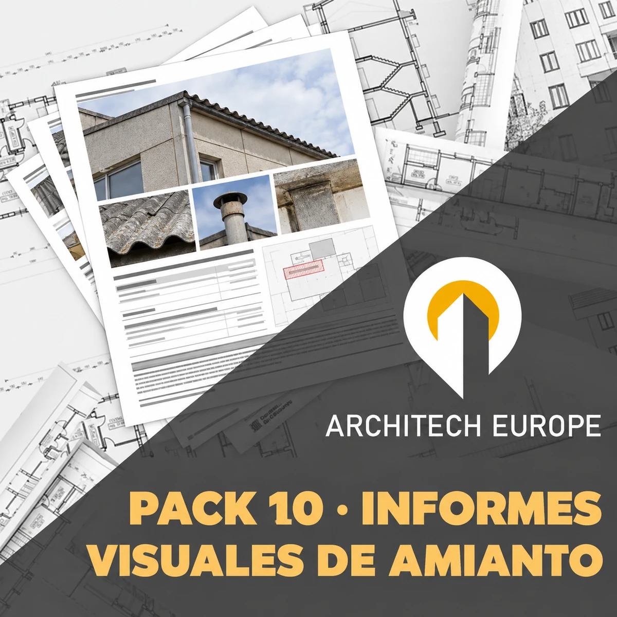 Imagen ilustrativa de Pack de 10 informes visuales de amianto